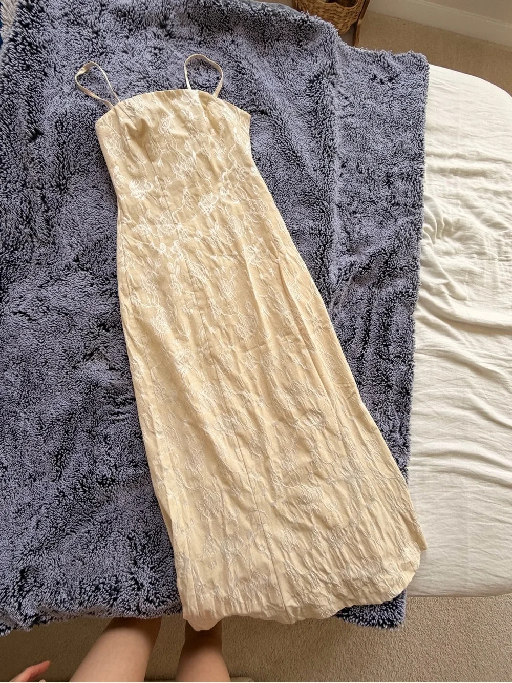 Abercrombie & Fitch Strapless Floral Maxi Dress - Cream worn once